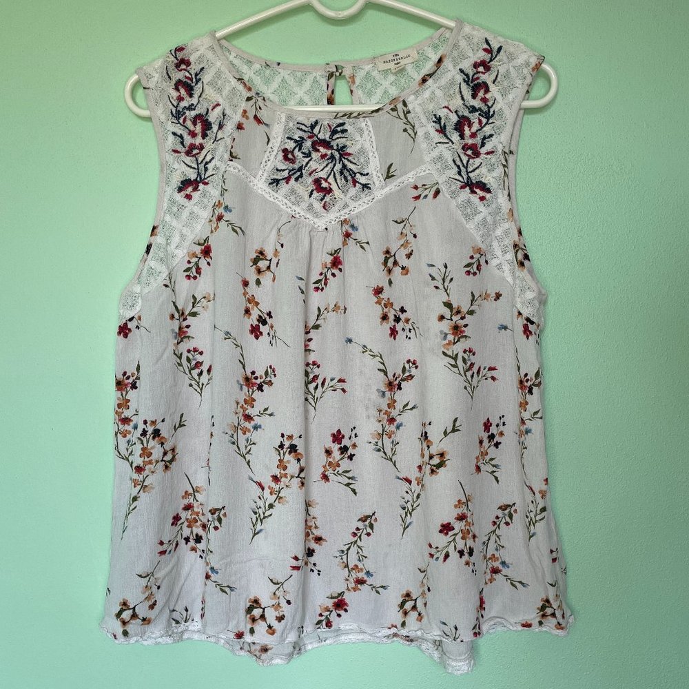 Mason and Belle Floral Lace Tank